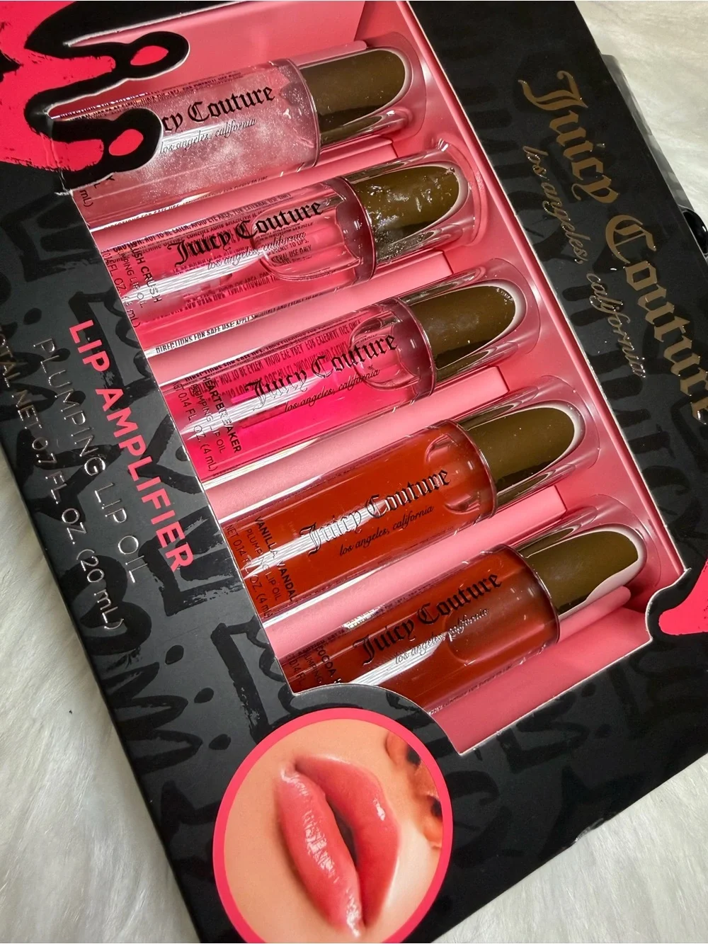 Juicy Couture Lip Amplifier Set — Pink, Coral & Red Glosses
